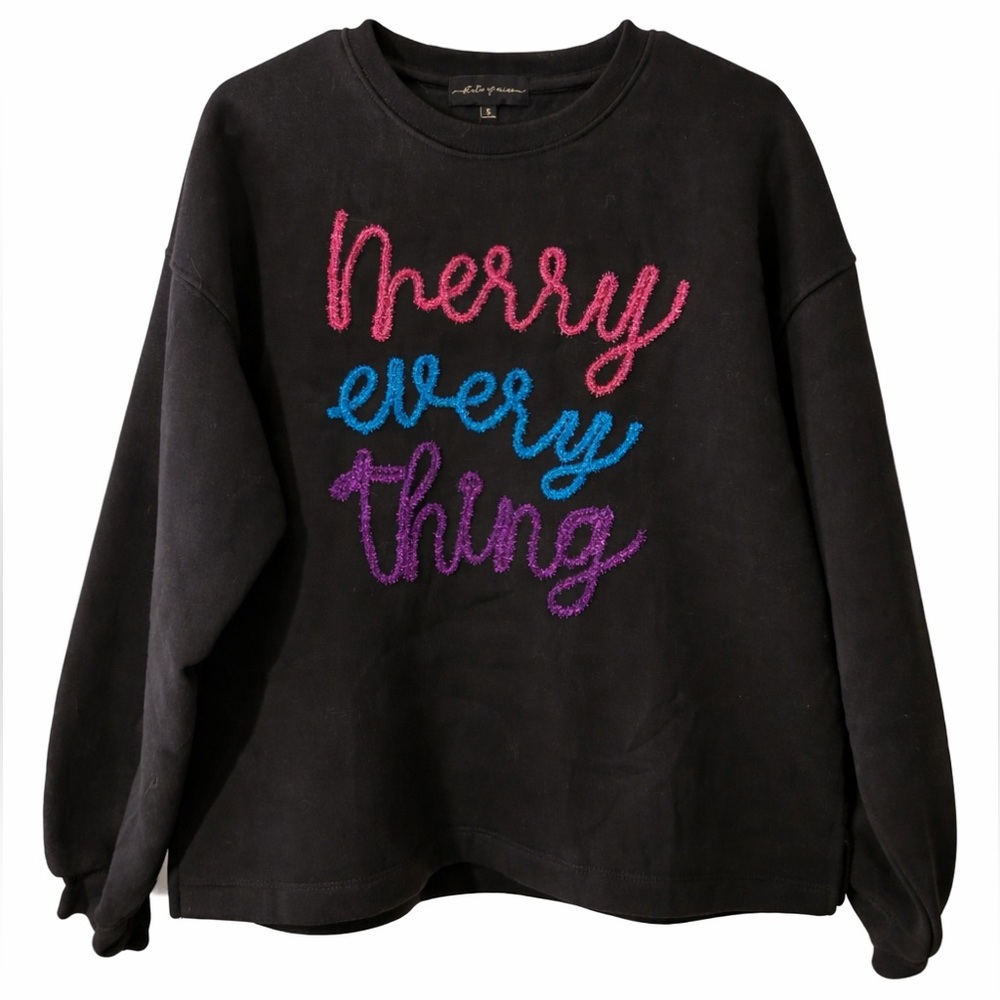 Women’s size small State of Mine black crewneck sweatshirt “Merry Everything”